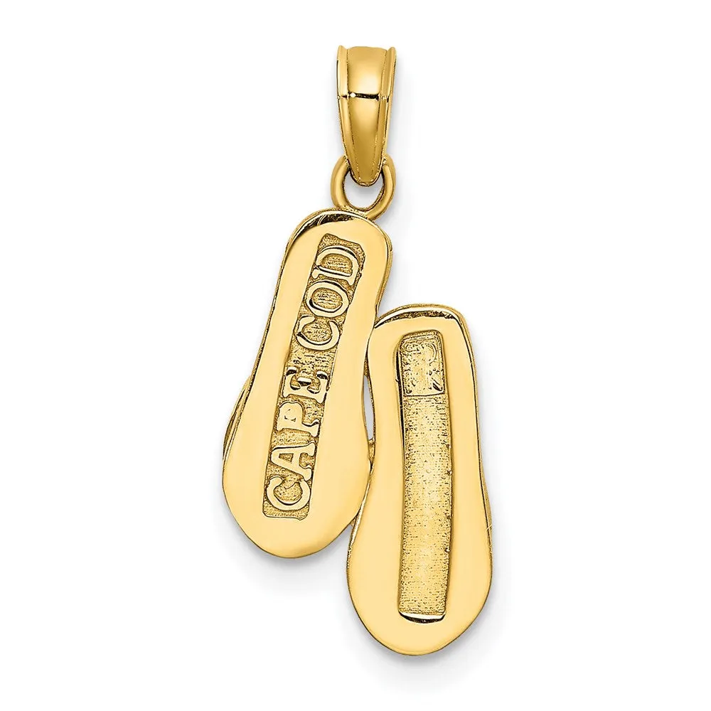 14k 3D CAPE COD Double Flip-Flop Charm