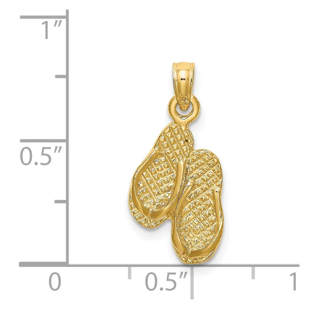14K 3D PAWLEYS ISLAND Double Flip-flop Charm