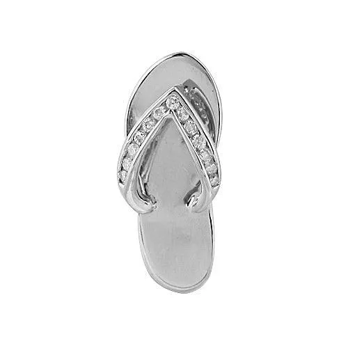 14KY 0.15CTW DIAMOND FLIP FLOP PENDANT - CHARM SIZE