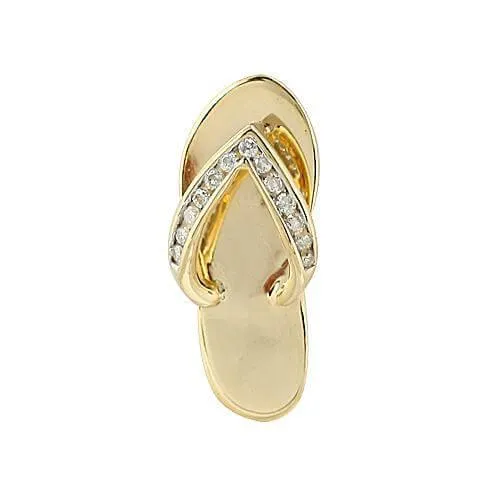 14KY 0.15CTW DIAMOND FLIP FLOP PENDANT - CHARM SIZE