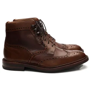 1880 'Bosworth' Dark Brown Leather Brogue Boots UK 8.5 F