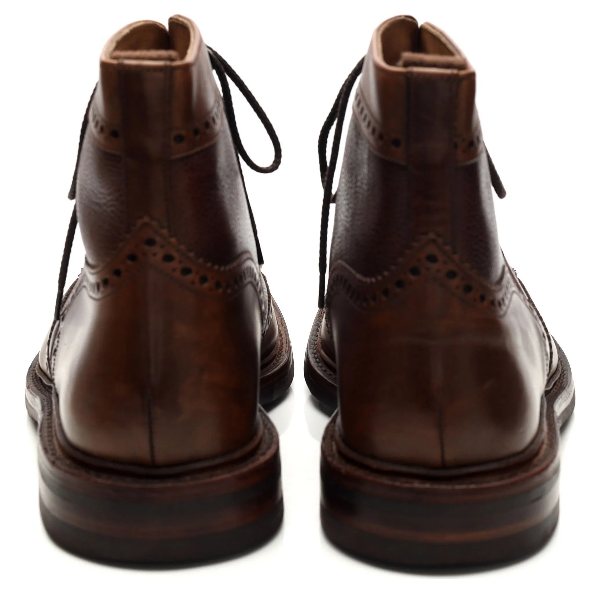 1880 'Bosworth' Dark Brown Leather Brogue Boots UK 8.5 F