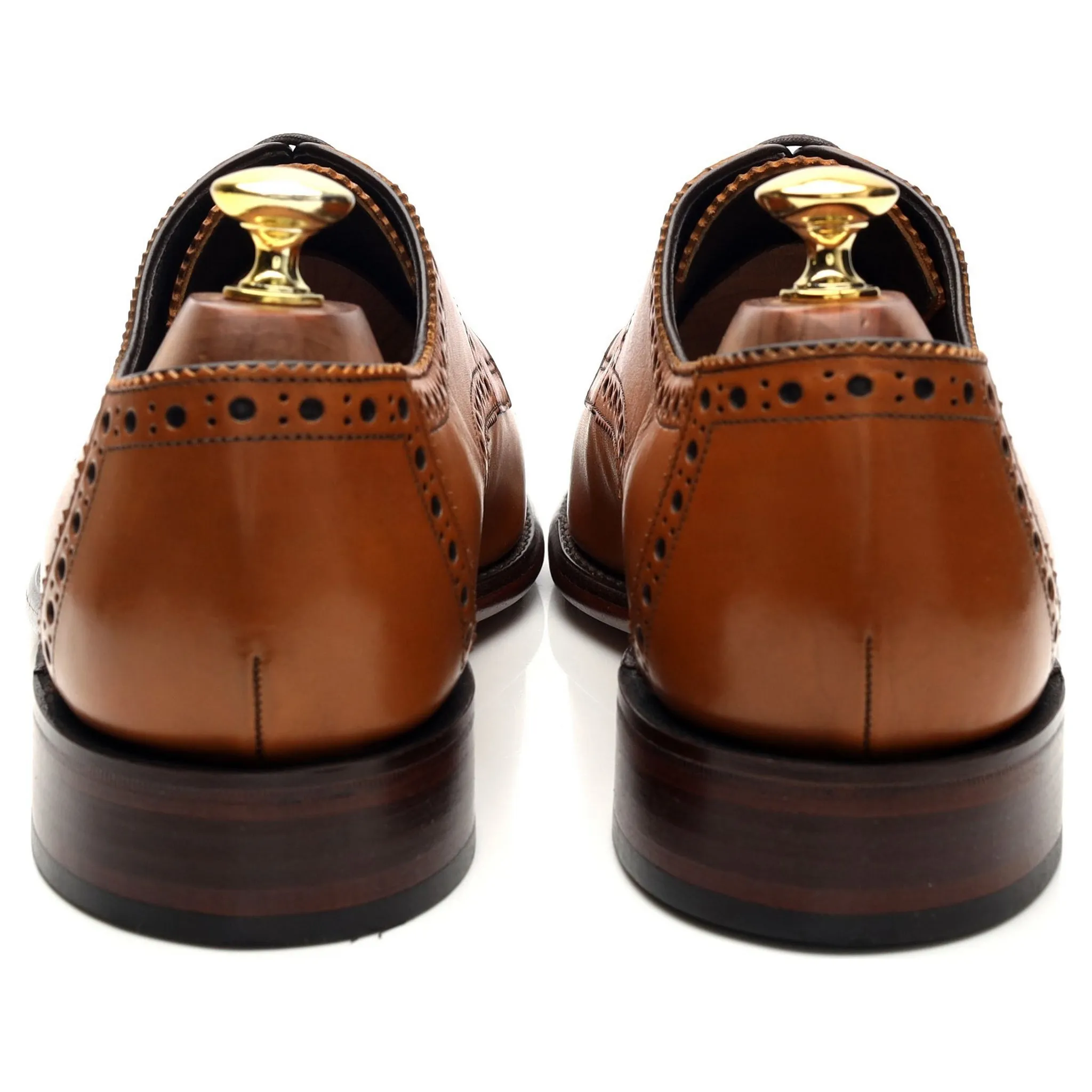 1880 'Byron' Tan Brown Leather Derby Brogues UK 8 F