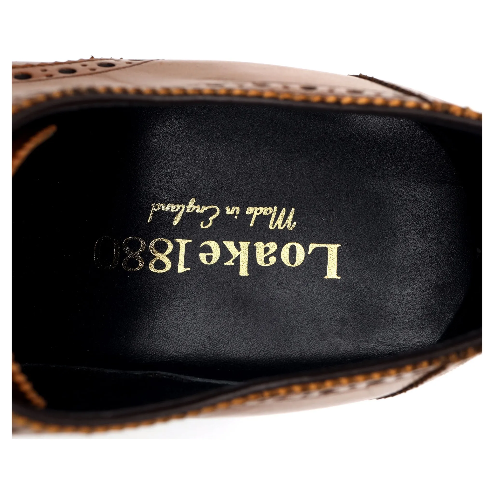 1880 'Byron' Tan Brown Leather Derby Brogues UK 8 F