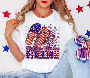 4th of July Flip flops and fireworks DTF Transfer