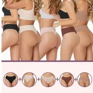 5 Pack Nude Set Seamless Tummy Control Shaper Smooth Thong Slimming Underwear