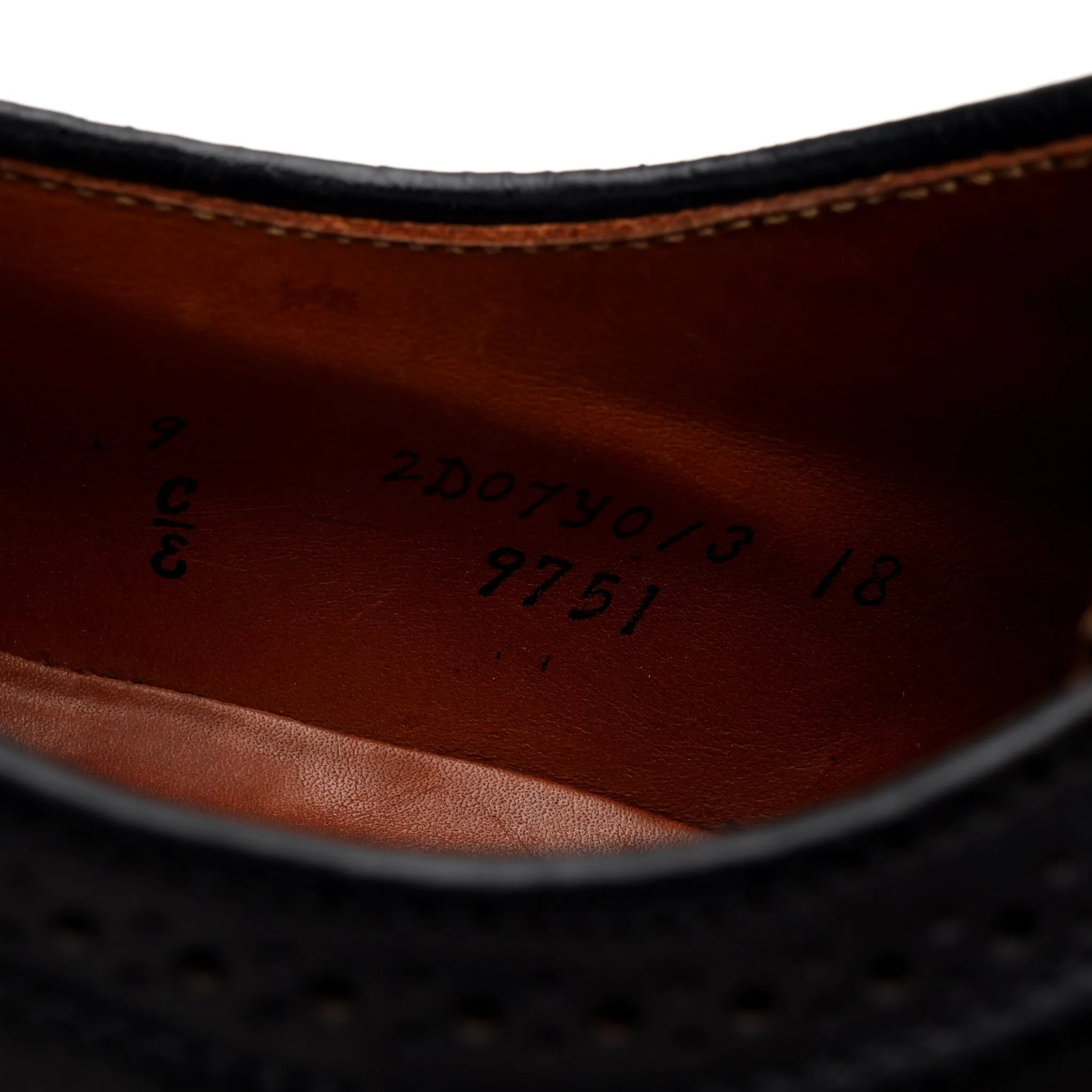 '9751' Black Cordovan Derby Brogue UK 8.5 US 9 E