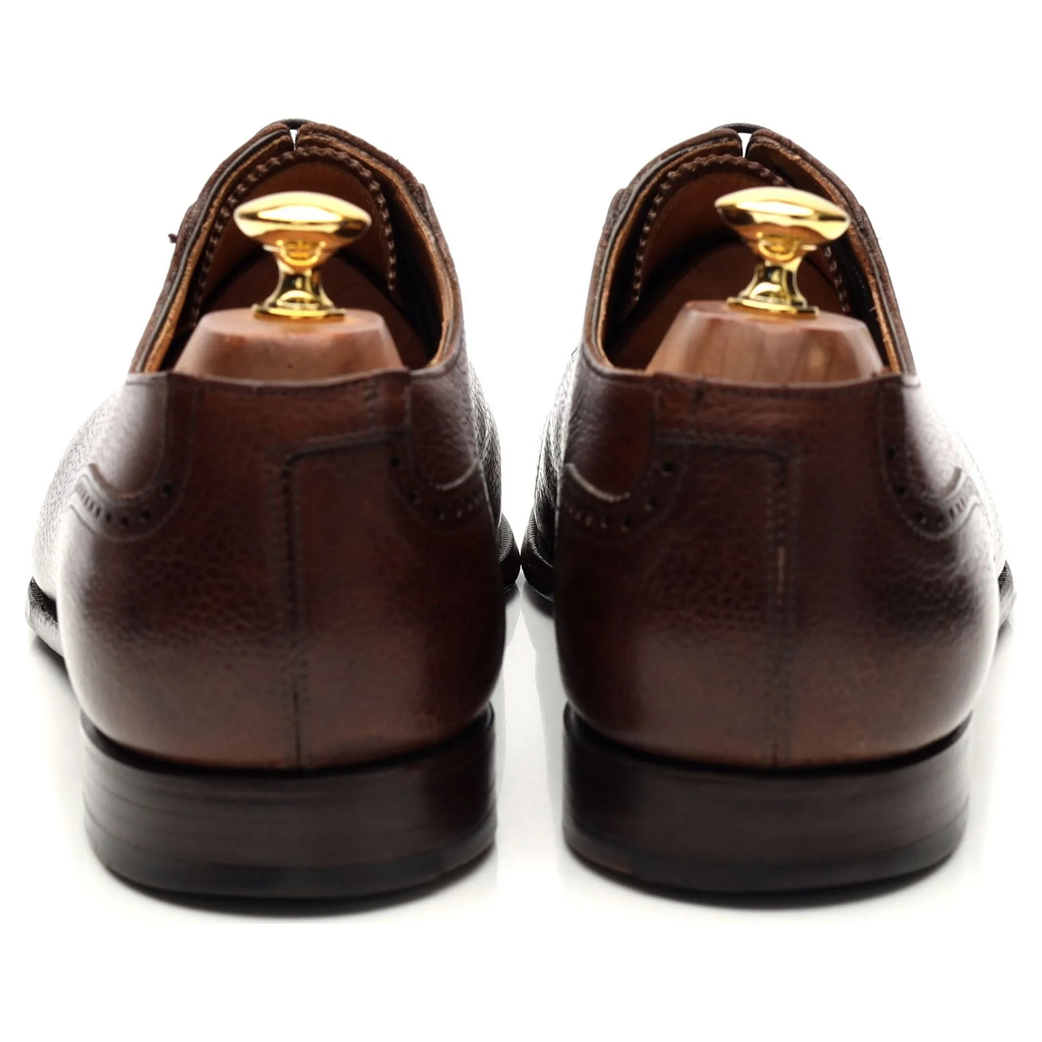 'Adam' Dark Brown Grain Leather Oxford Brogues UK 10.5 E