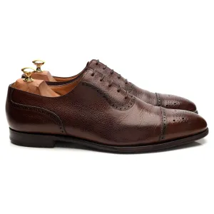 'Adam' Dark Brown Grain Leather Oxford Brogues UK 10.5 E