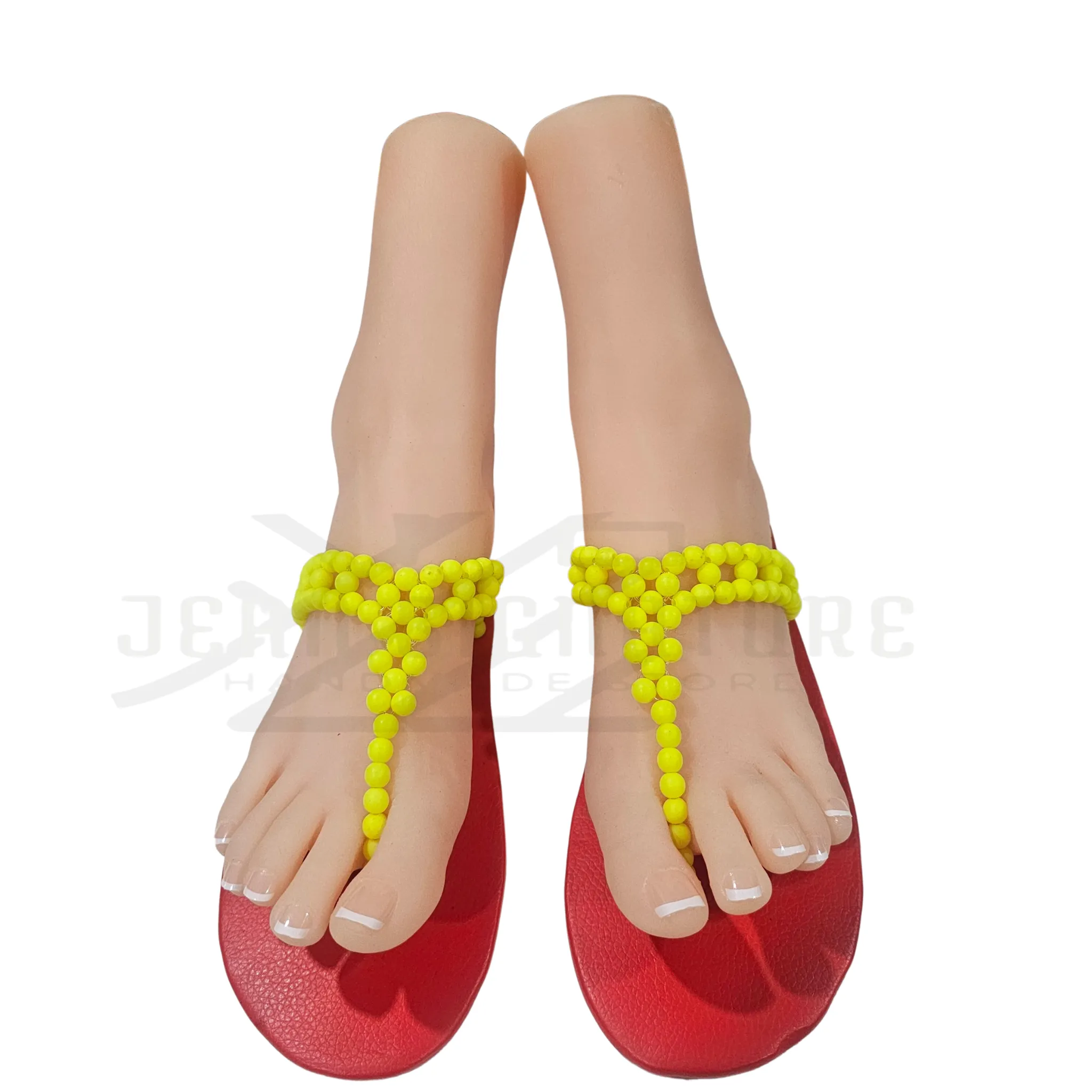 Adeline Beaded Flip-flop (Yellow/Red) - 02