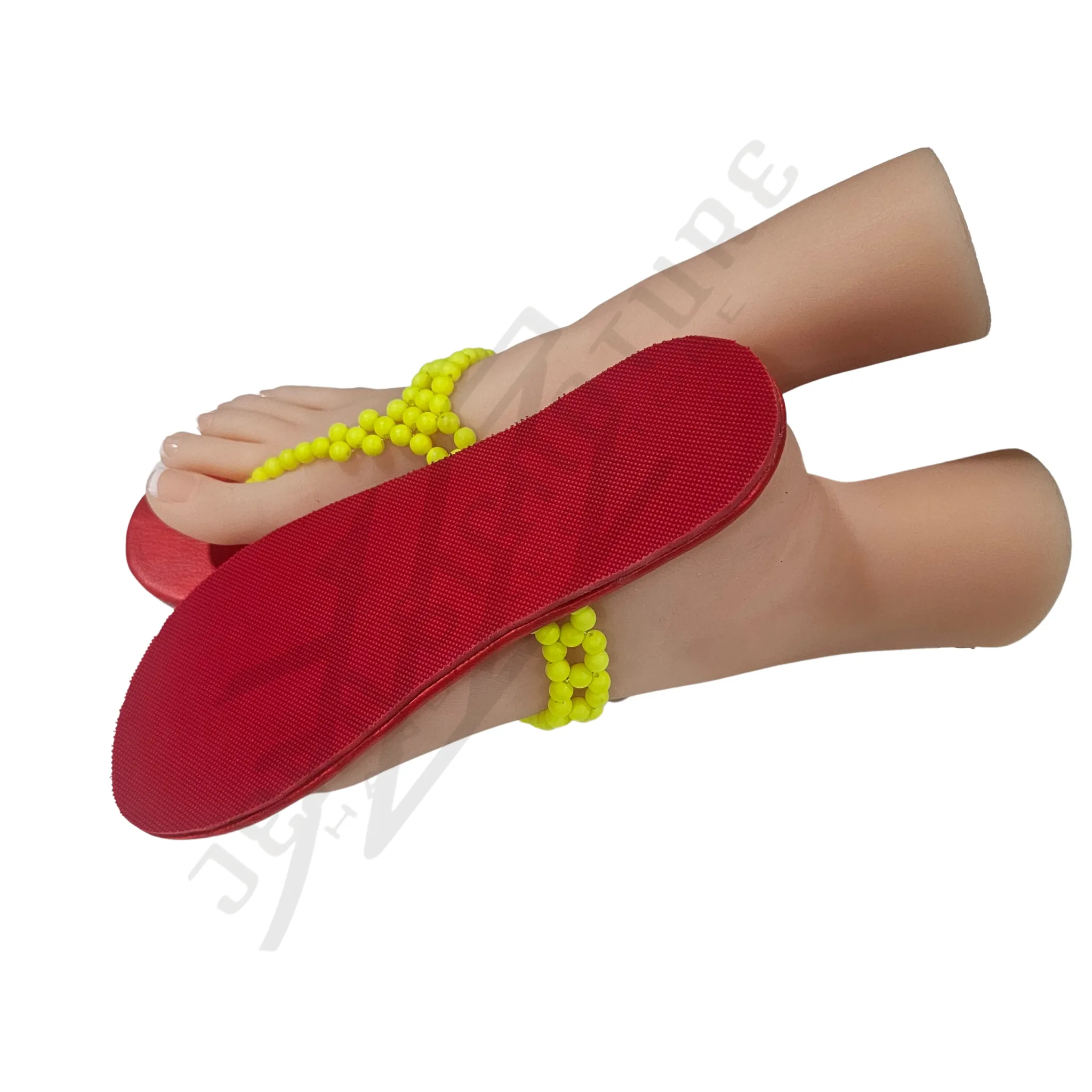 Adeline Beaded Flip-flop (Yellow/Red) - 02