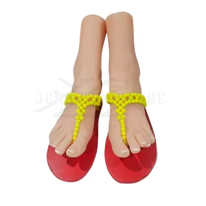 Adeline Beaded Flip-flop (Yellow/Red) - 02