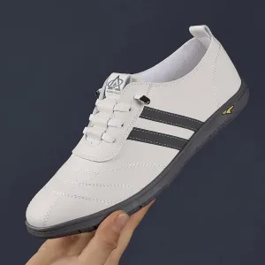 ADVBRIDGE  -  Men's New Shoes Leather Casual Shoes Spring New Style FashionComfortable Non-slip Striped Lace-up Loafers Casual Flat Shoes