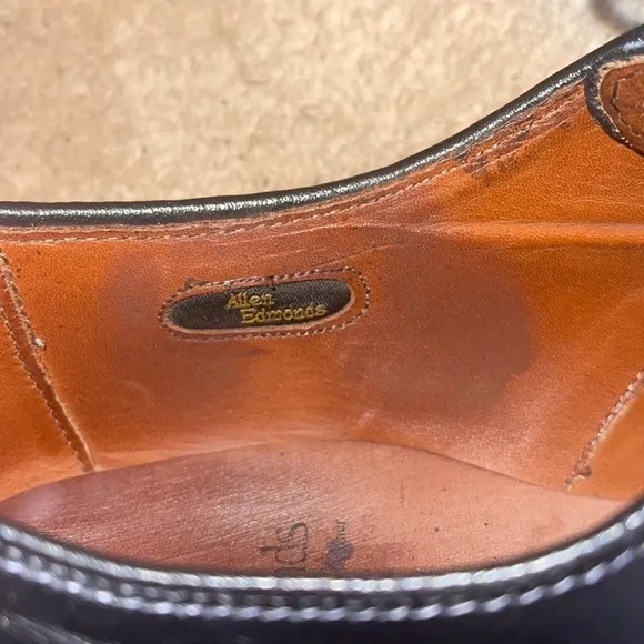 Allen Edmonds Black Leather Oxford Dress Up Shoes SZ 9.5 In Excellent Co…