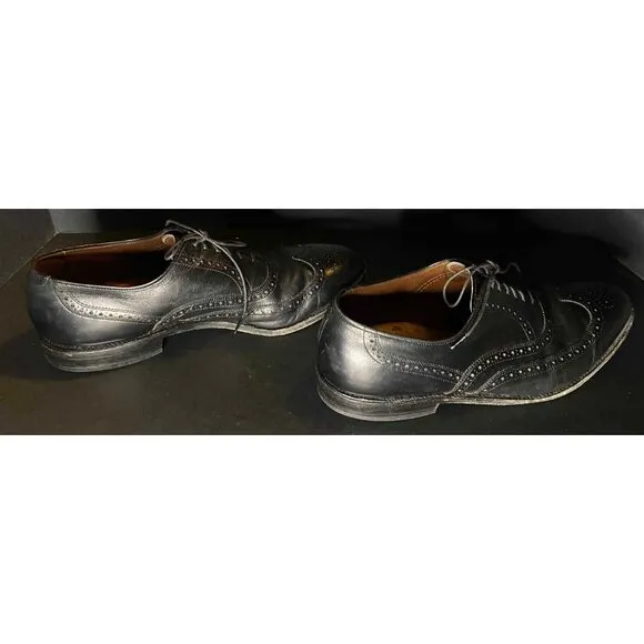 Allen Edmonds Chester Wingtip Black 1903 Leather Shoes Oxford Mens 9.5 D USA