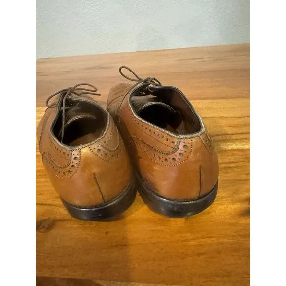 Allen Edmonds Sanford Strand Brogue Cap Toe Oxford Shoes Mens‎ 11.5 Brown Tan