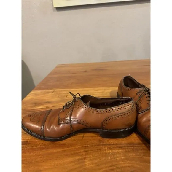Allen Edmonds Sanford Strand Brogue Cap Toe Oxford Shoes Mens‎ 11.5 Brown Tan