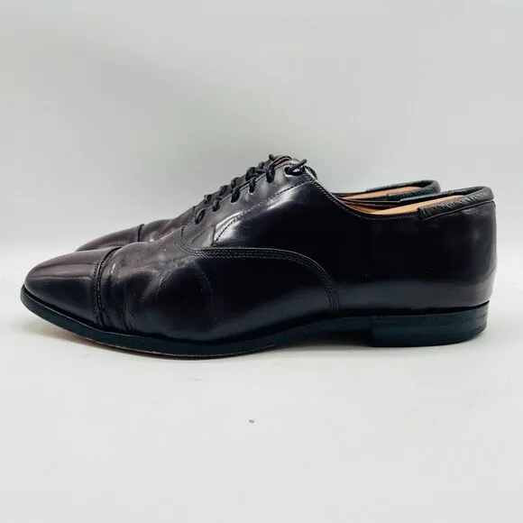 Allen Edmonds Shoes Mens 9 Burgundy Brown Oxford Park Avenue Leather Cap Toe