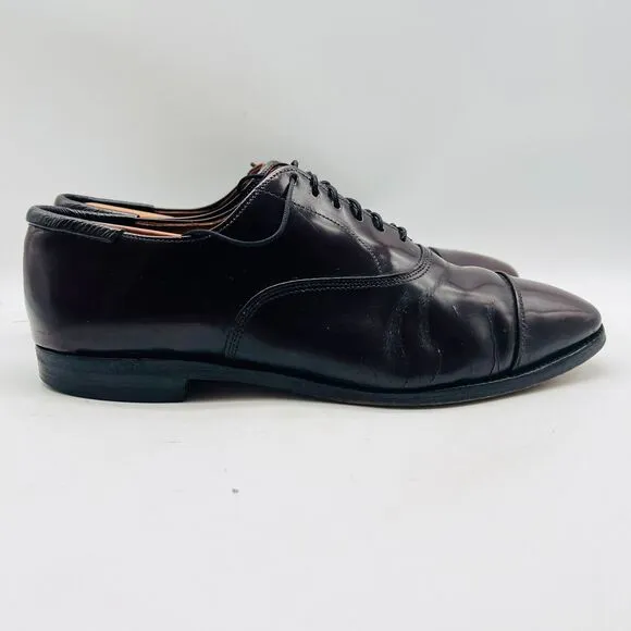 Allen Edmonds Shoes Mens 9 Burgundy Brown Oxford Park Avenue Leather Cap Toe