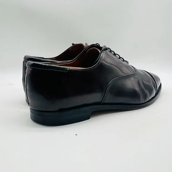 Allen Edmonds Shoes Mens 9 Burgundy Brown Oxford Park Avenue Leather Cap Toe