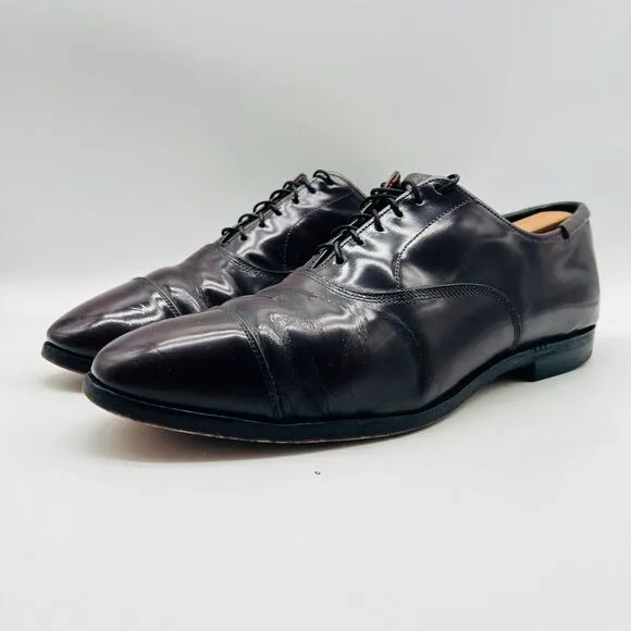 Allen Edmonds Shoes Mens 9 Burgundy Brown Oxford Park Avenue Leather Cap Toe