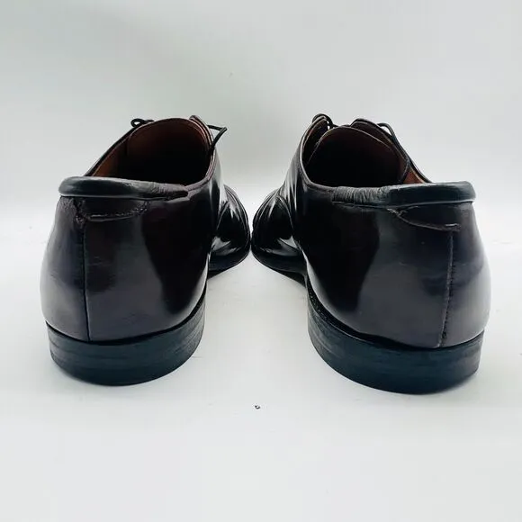 Allen Edmonds Shoes Mens 9 Burgundy Brown Oxford Park Avenue Leather Cap Toe