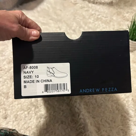 Andrew Fezza Chukkas Slip-On Ankle Boot Navy Short Limited NIB