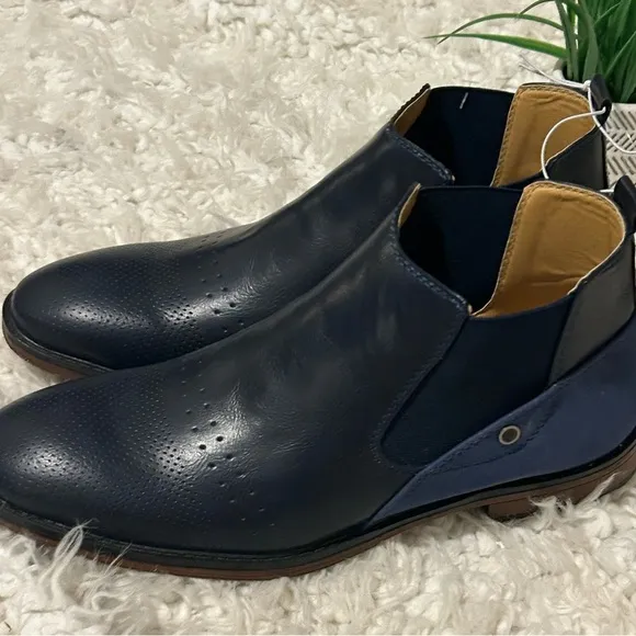 Andrew Fezza Chukkas Slip-On Ankle Boot Navy Short Limited NIB