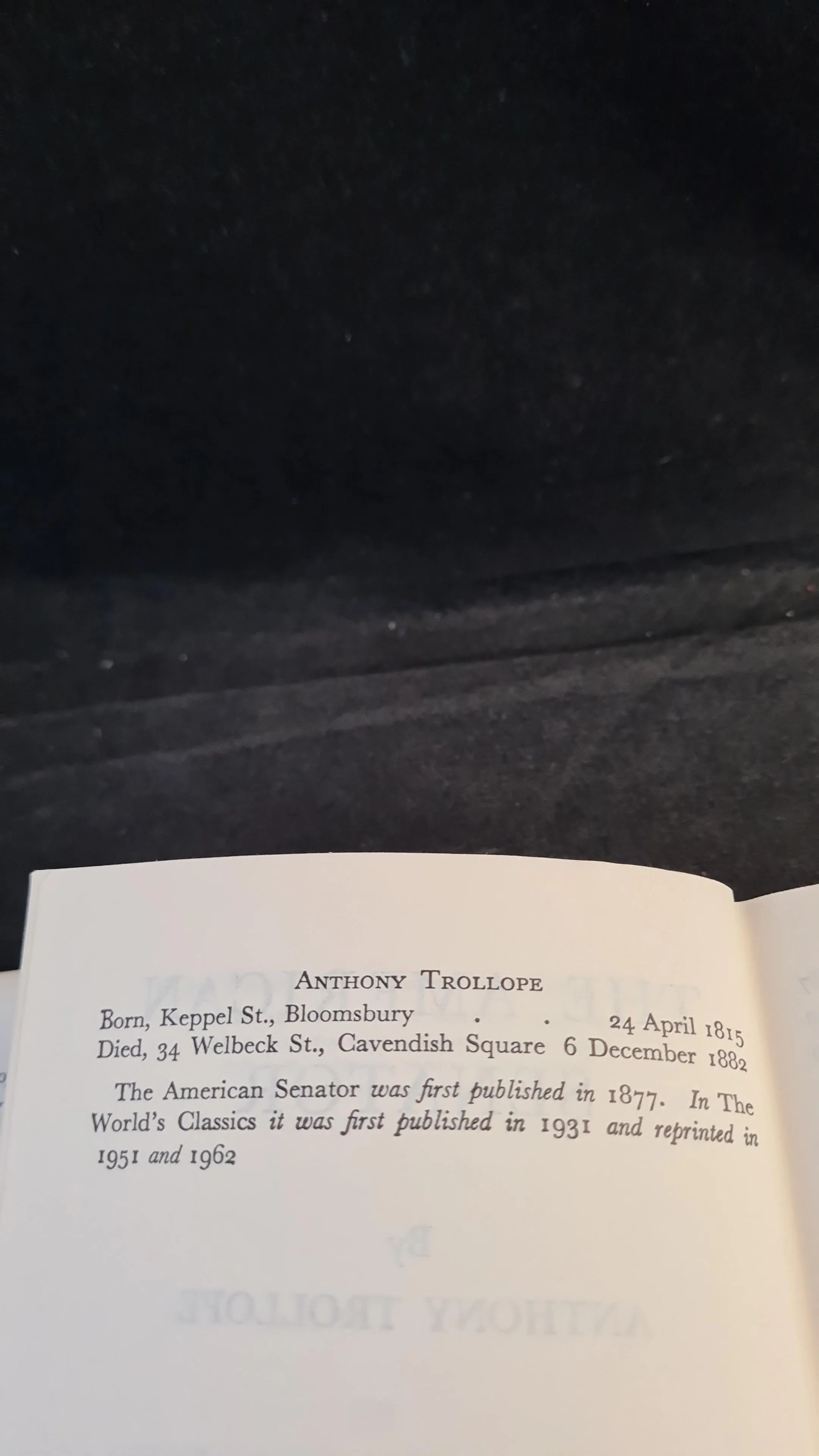 Anthony Trollope - The American Senator, Oxford University Press, 1962