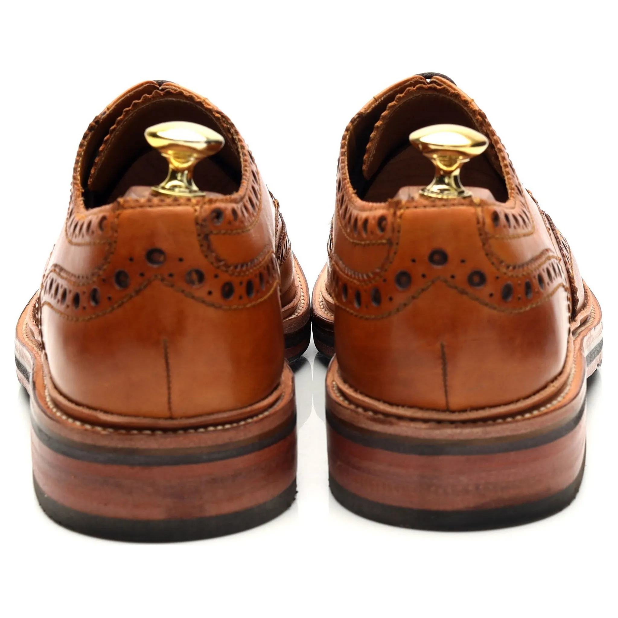 'Archie' Tan Brown Leather Derby Brogues UK 8 G