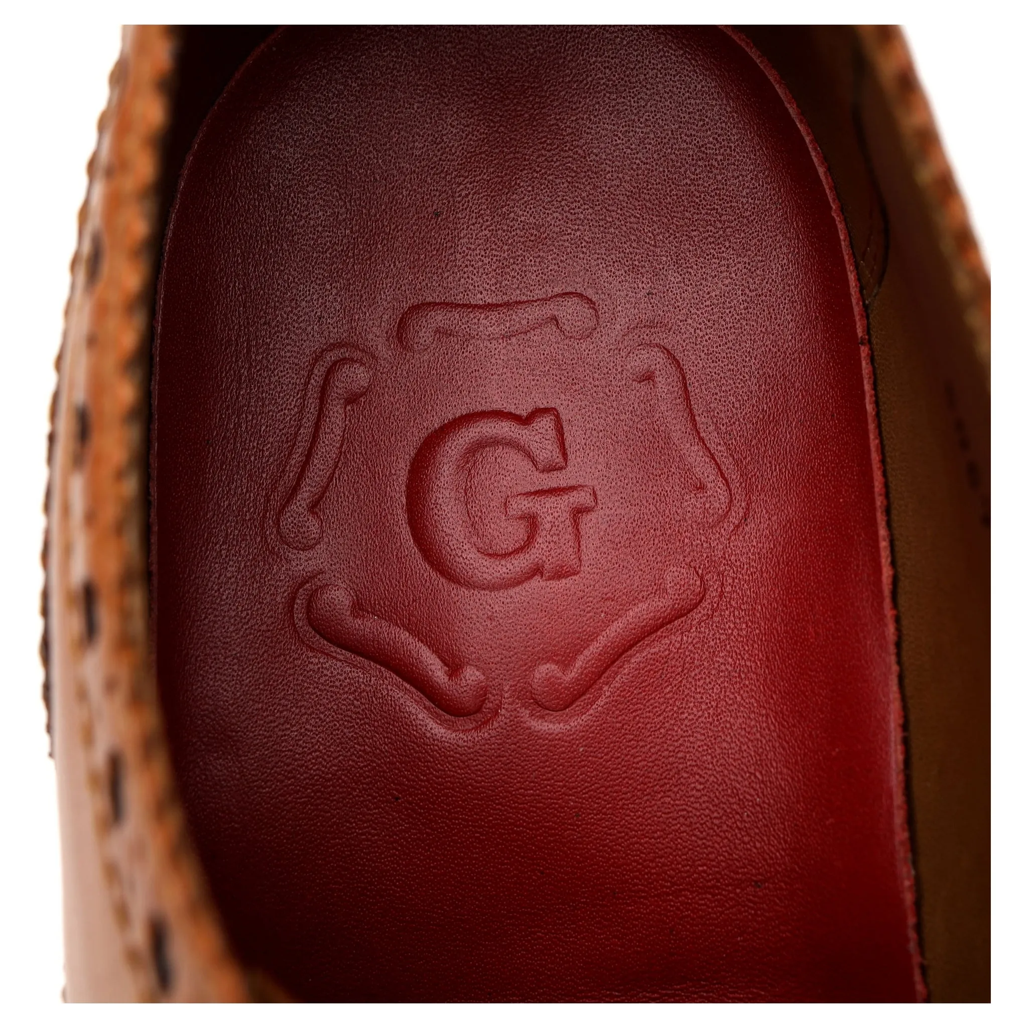 'Archie' Tan Brown Leather Derby Brogues UK 8 G