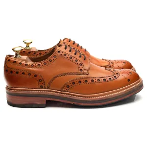 'Archie' Tan Brown Leather Derby Brogues UK 8 G