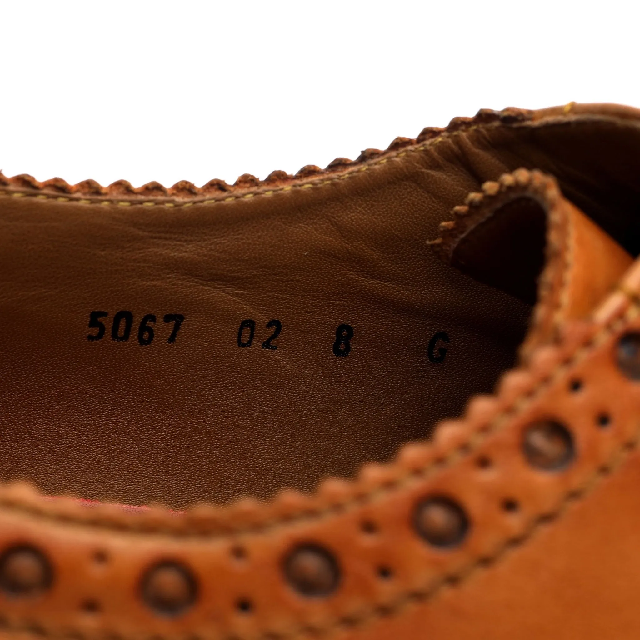 'Archie' Tan Brown Leather Derby Brogues UK 8 G