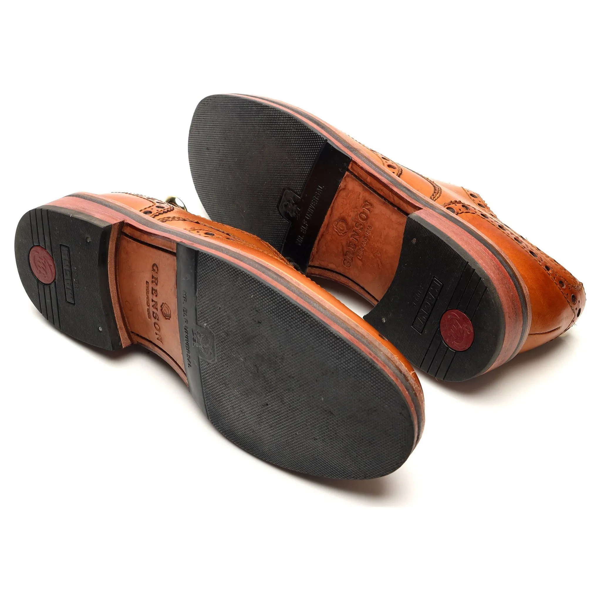 'Archie' Tan Brown Leather Derby Brogues UK 8 G