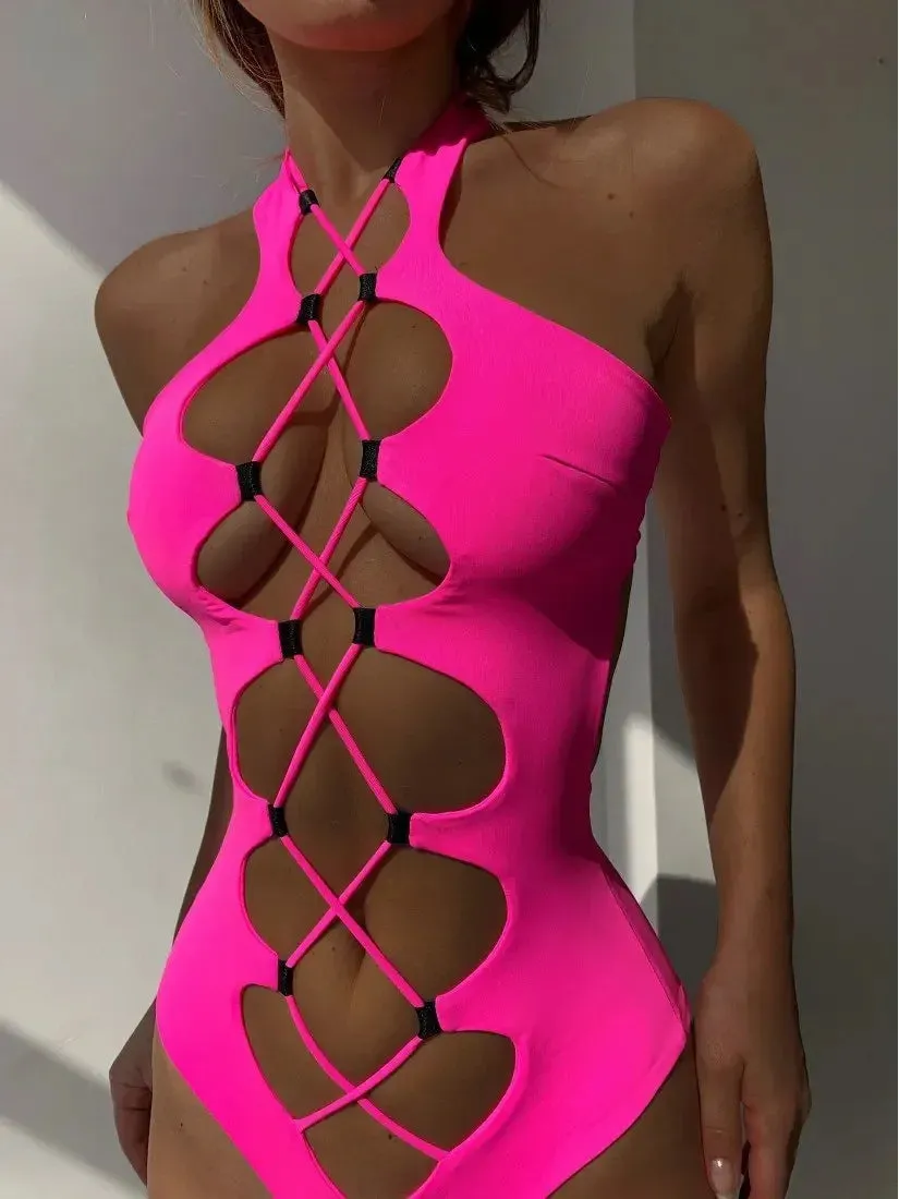 Backless Monokini Bandage Bathing Suit