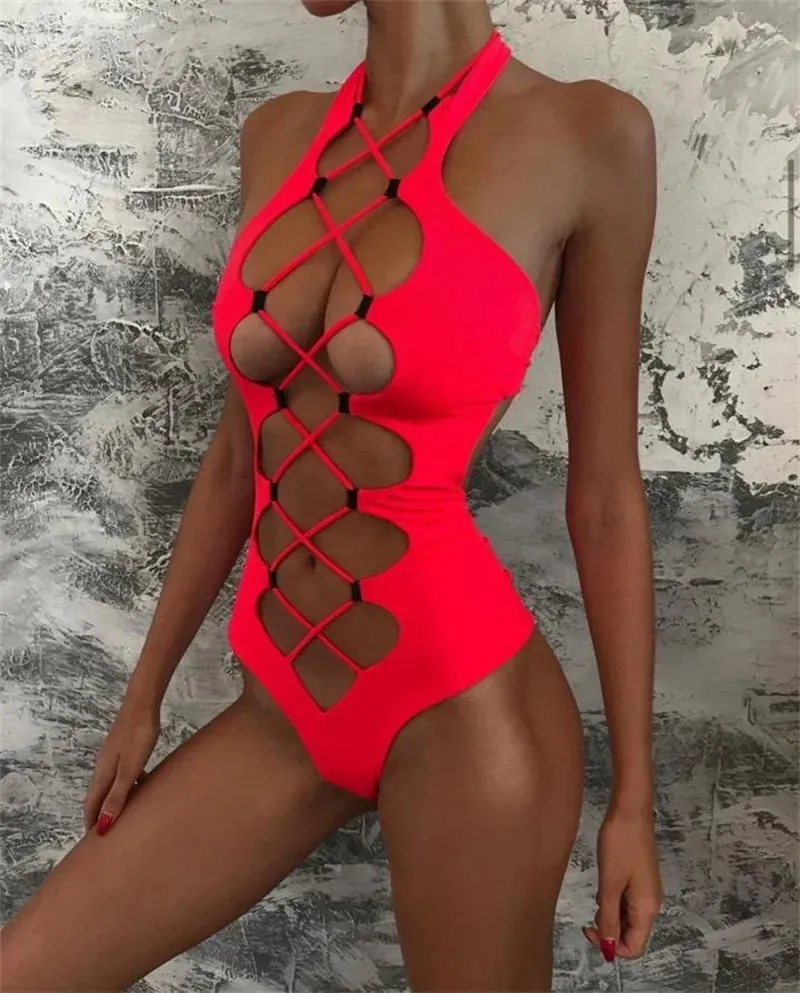 Backless Monokini Bandage Bathing Suit
