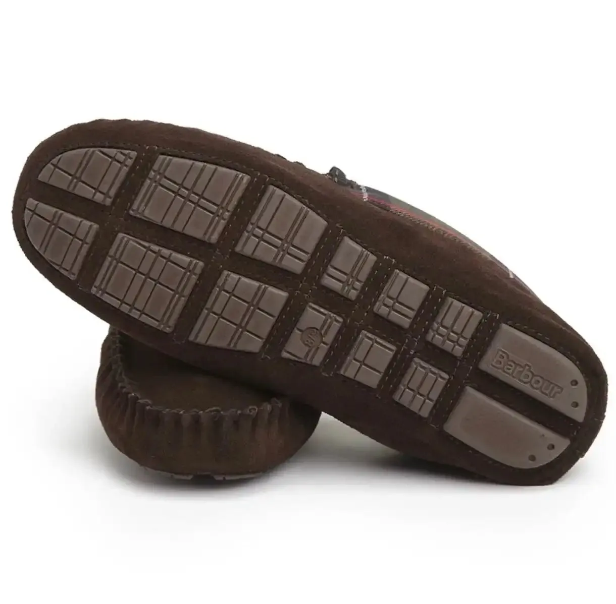 Barbour Mens Monty Moccasin Slippers Brown Suede