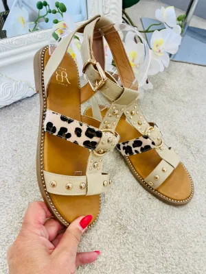 BEIGE GLADIATOR SANDALS ( LA 178 )