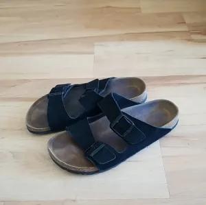 Birkenstock Arizona Black Suede Leather Sandals Sz 41 Sz W10 M8 Slip On