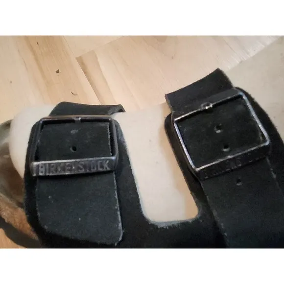 Birkenstock Arizona Black Suede Leather Sandals Sz 41 Sz W10 M8 Slip On