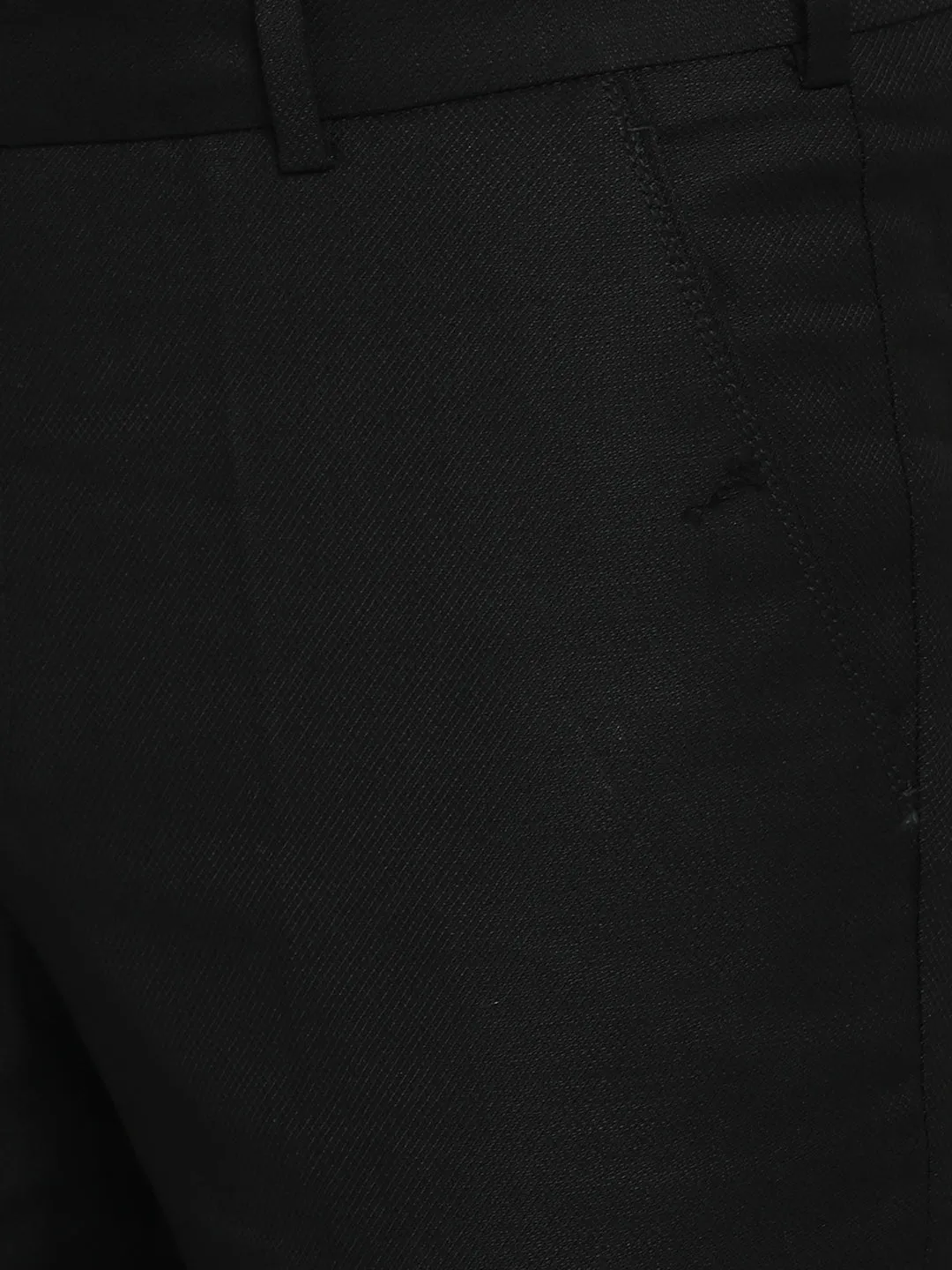 Black Solid Slim Fit Formal Trouser | JB STUDIO