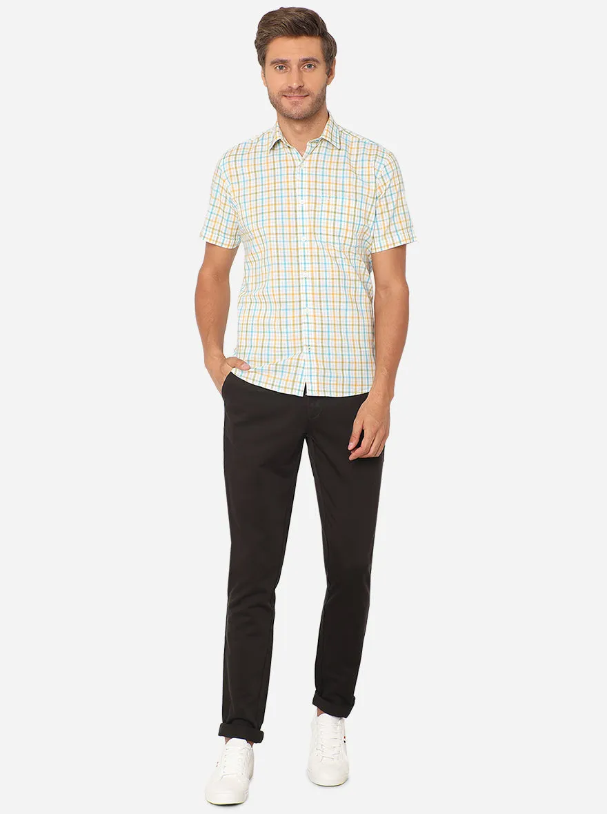 Black Solid Uno Fit Casual Trouser | JadeBlue