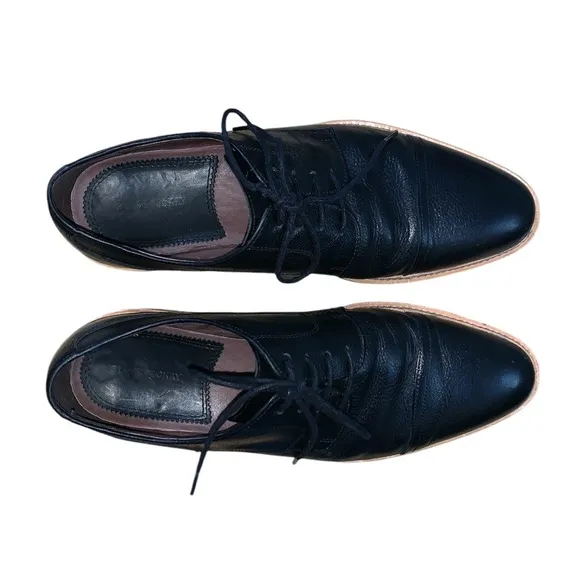 Blake McKay Men’s Black Leather Oxford Dress Shoes Size 10 Lace Up