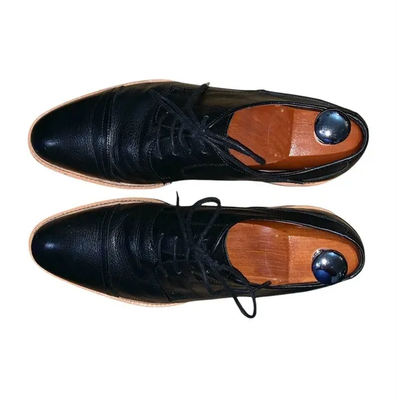 Blake McKay Men’s Black Leather Oxford Dress Shoes Size 10 Lace Up