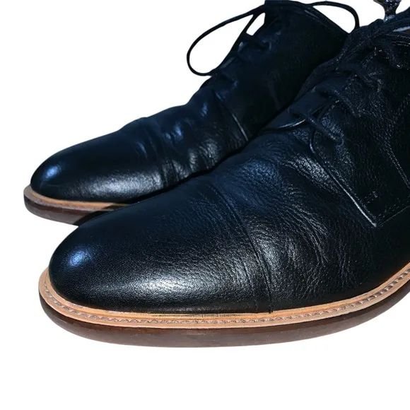 Blake McKay Men’s Black Leather Oxford Dress Shoes Size 10 Lace Up