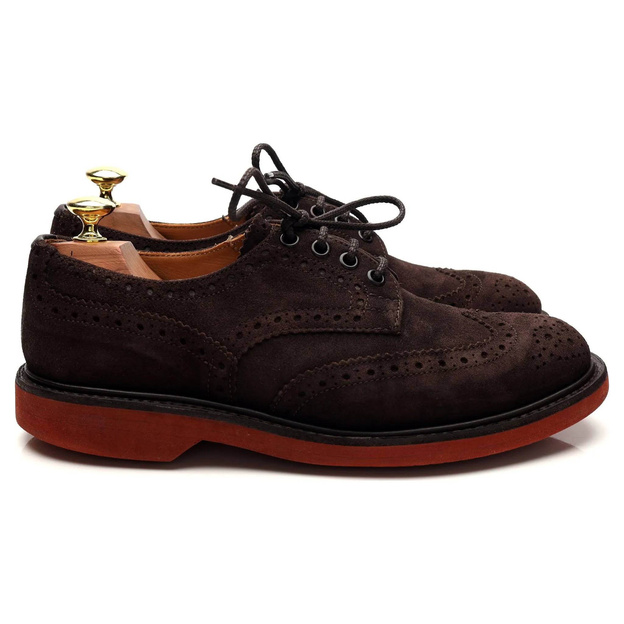 'Bourton' Dark Brown Suede Derby Brogues UK 7