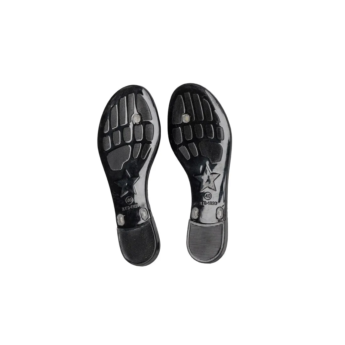 Brand New Black Flipflops with Pearl