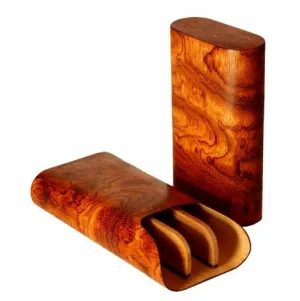 Brizard and Co. The "Show Band" 3 Cigar Case - Bubinga