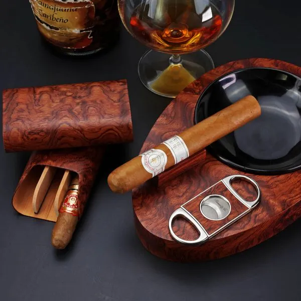 Brizard and Co. The "Show Band" 3 Cigar Case - Bubinga