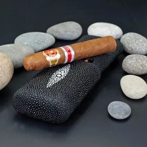 Brizard and Co. The "Show Band" 3 Cigar Case - Stingray Black